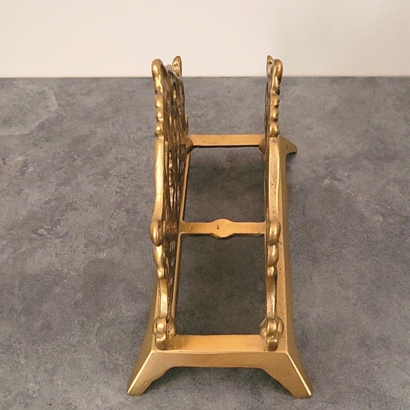 VTG Brass Letter  holder, Napkin Holder, Stationary Organizer - Picture 2 of 4